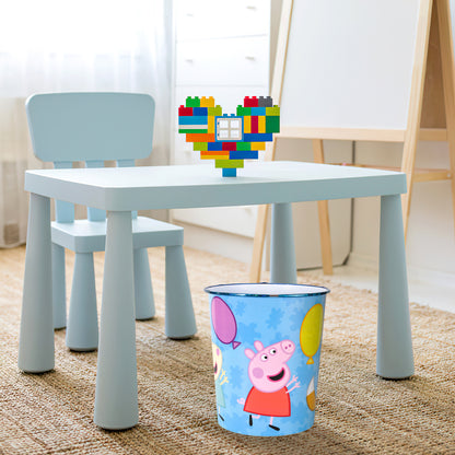 Peppa Pig Kids Childrens Waste Bucket Paper Bin Basket for Bedroom Study Desk Dustbin