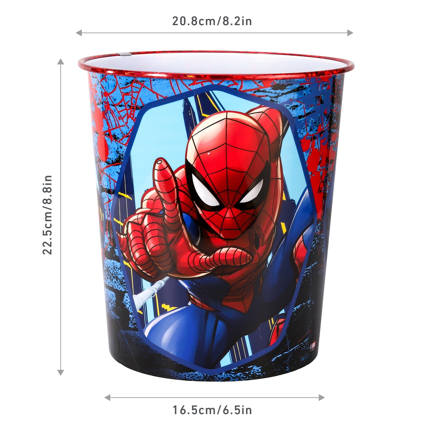 Spiderman Kids Childrens Waste Bucket Paper Bin Basket for Bedroom Study Desk Dustbin