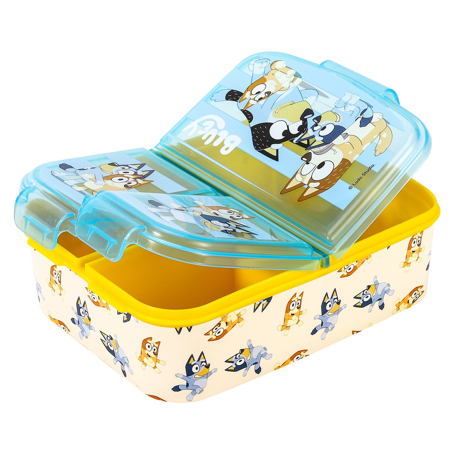 Bluey Kids Childrens Multi Compartment Rectangular School Travel Lunch Food Box Sandwich Bento Container, BPA Free