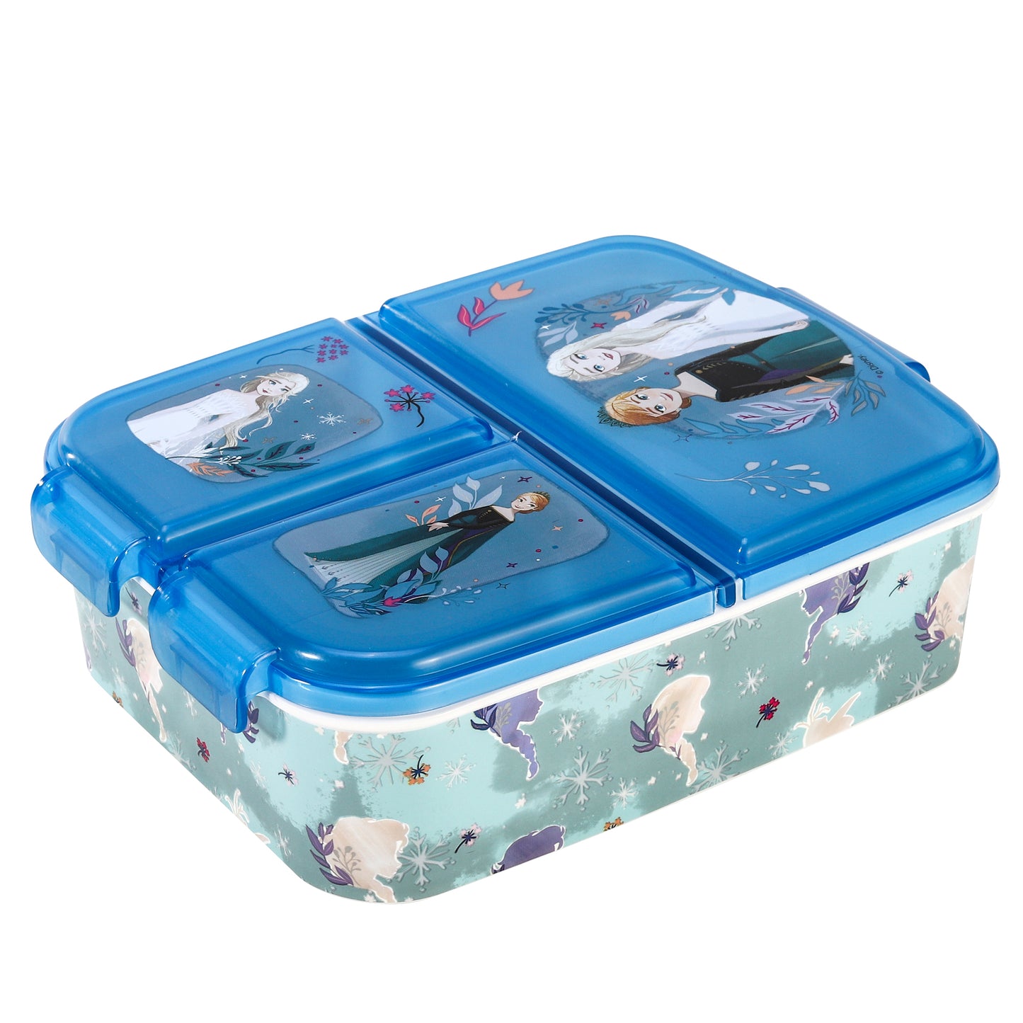 Frozen Kids Childrens Multi Compartment Rectangular School Travel Lunch Food Box Sandwich Bento Container, BPA Free