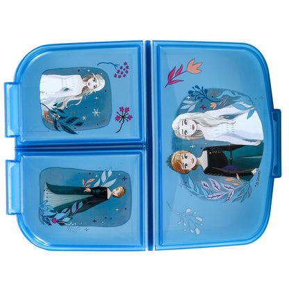 Frozen Kids Childrens Multi Compartment Rectangular School Travel Lunch Food Box Sandwich Bento Container, BPA Free