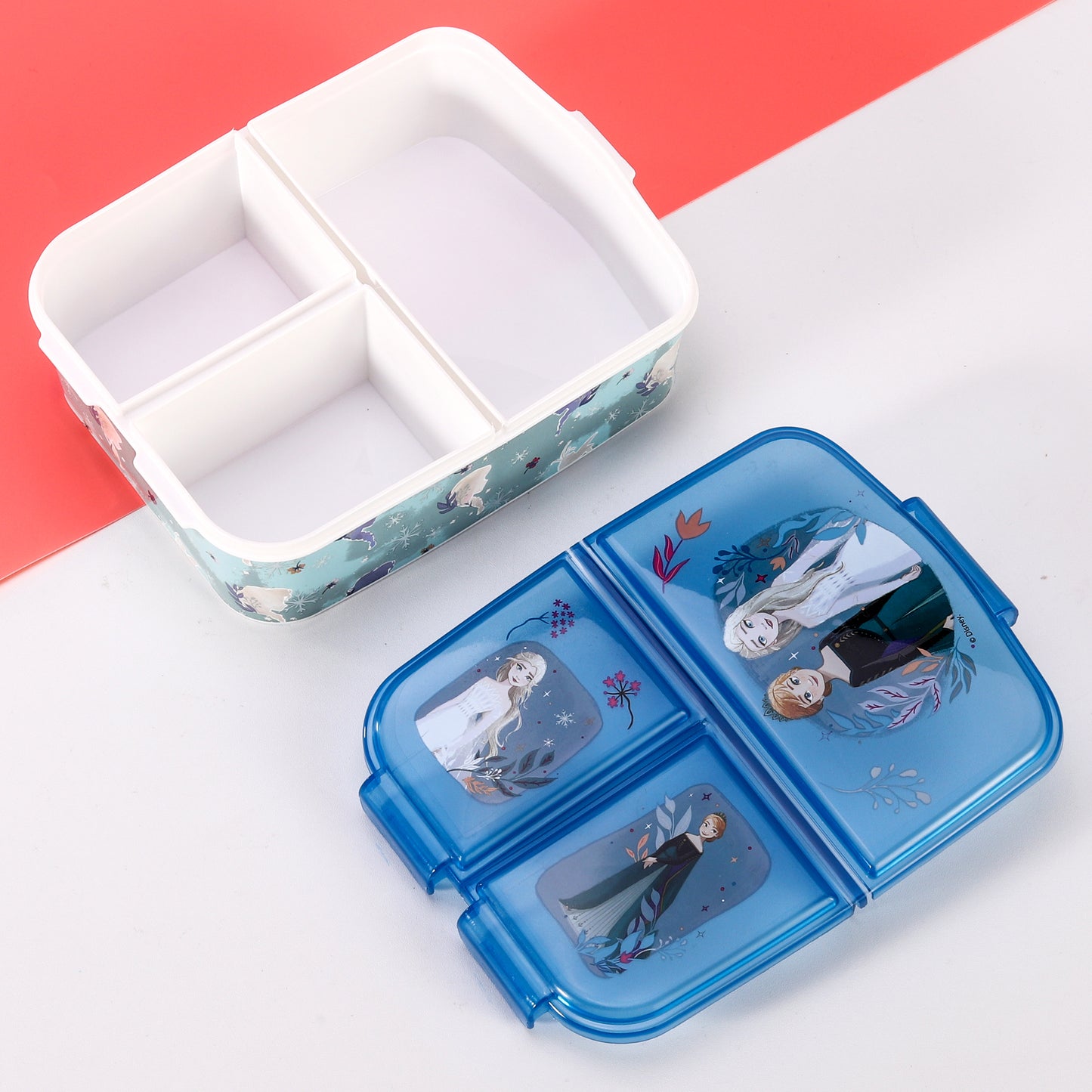 Frozen Kids Childrens Multi Compartment Rectangular School Travel Lunch Food Box Sandwich Bento Container, BPA Free