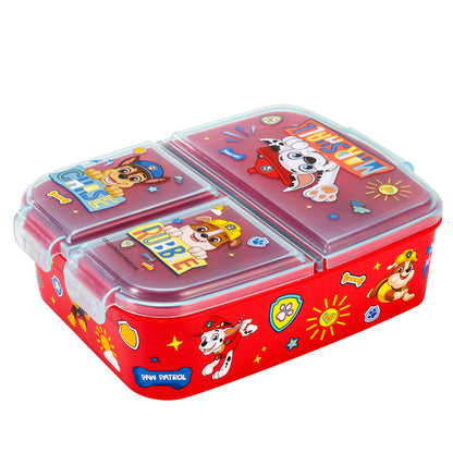 Paw Patrol Kids Childrens Multi Compartment Rectangular School Travel Lunch Food Box Sandwich Bento Container, BPA Free