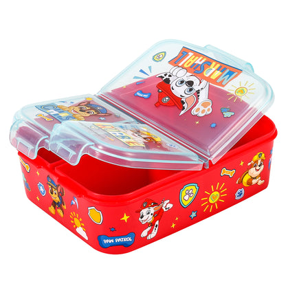 Paw Patrol Kids Childrens Multi Compartment Rectangular School Travel Lunch Food Box Sandwich Bento Container, BPA Free