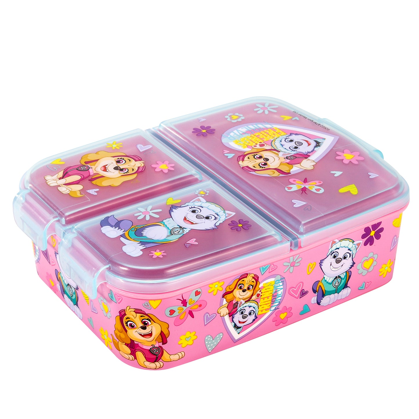 Paw Patrol Kids Childrens Multi Compartment Rectangular School Travel Lunch Food Box Sandwich Bento Container, BPA Free