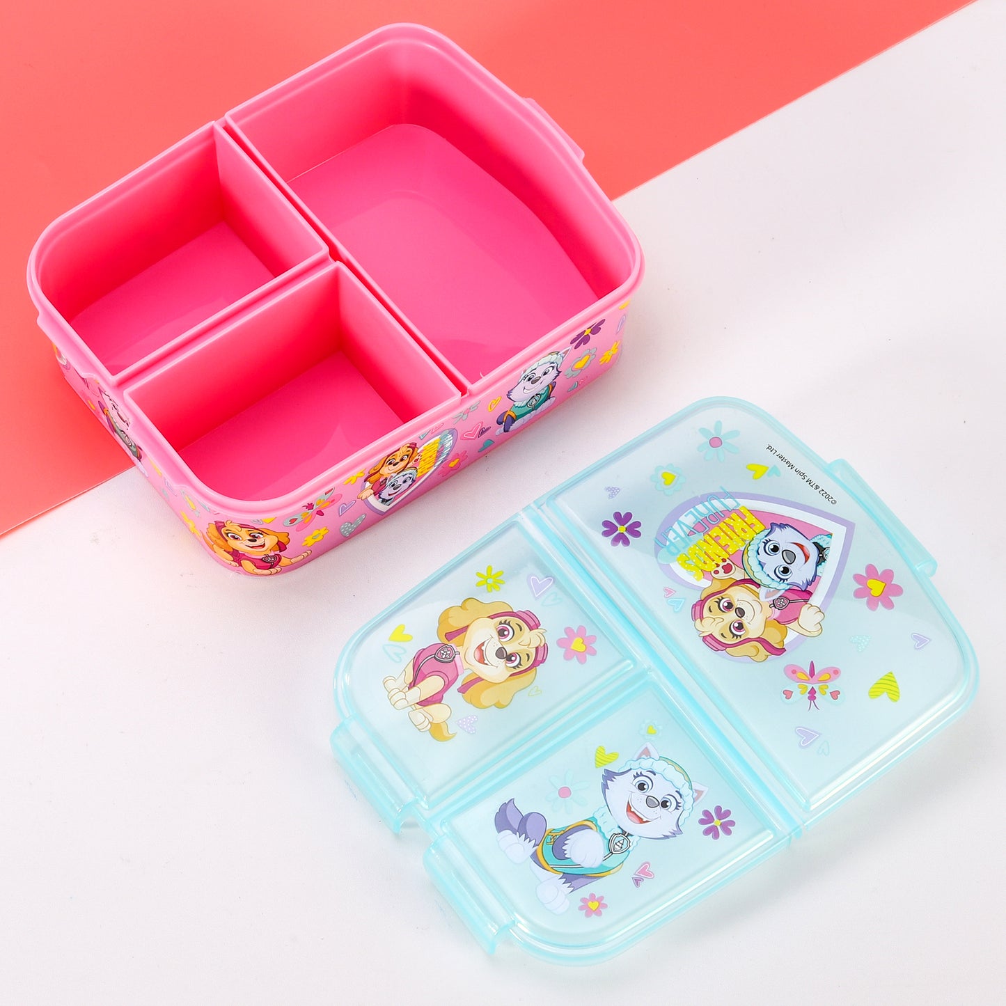 Paw Patrol Kids Childrens Multi Compartment Rectangular School Travel Lunch Food Box Sandwich Bento Container, BPA Free