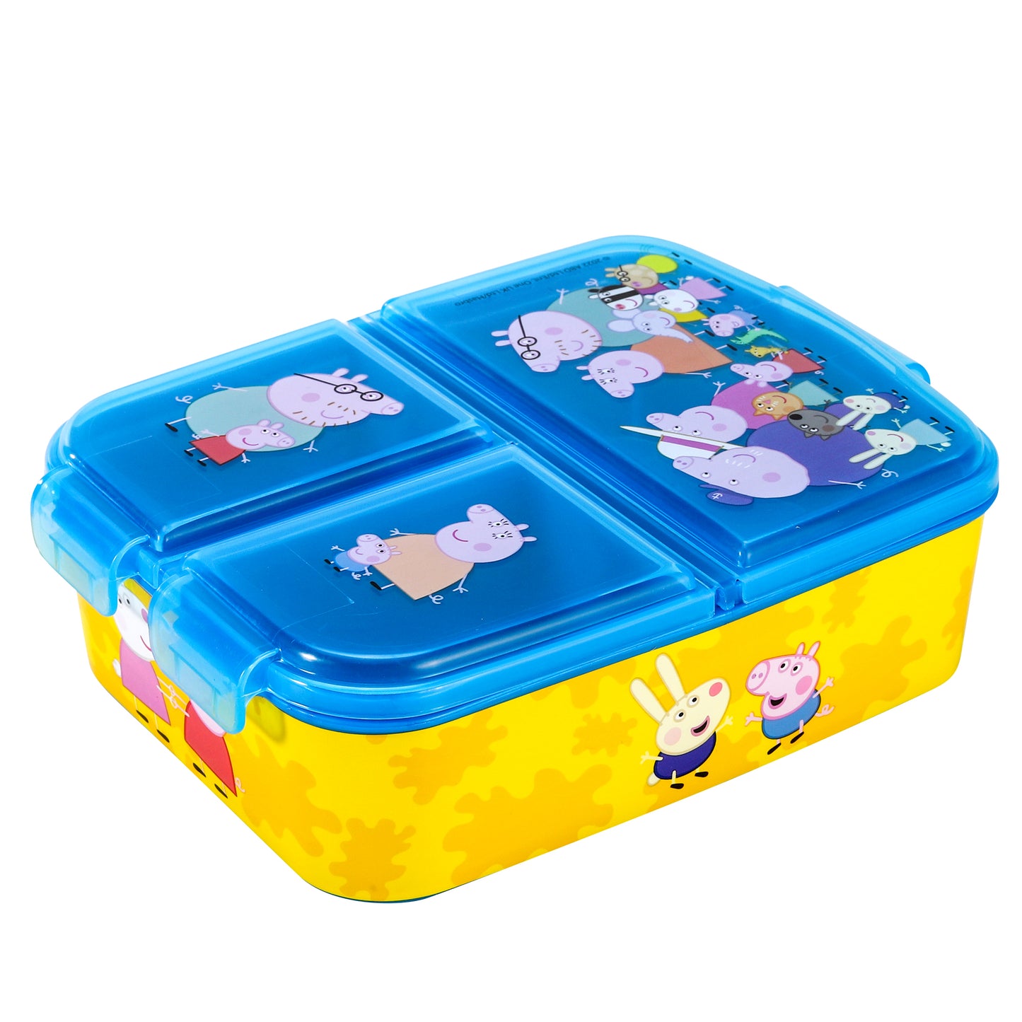 Peppa Pig Kids Childrens Multi Compartment Rectangular School Travel Lunch Food Box Sandwich Bento Container, BPA Free