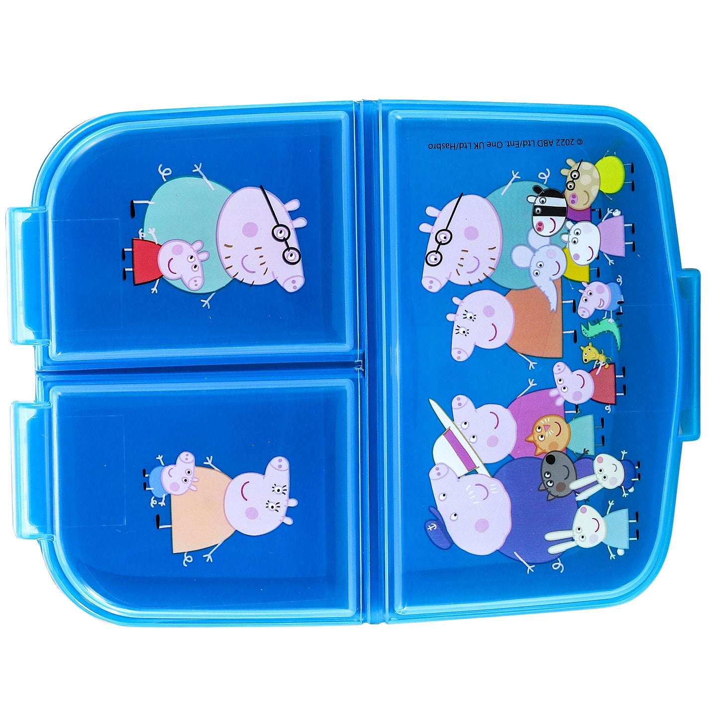 Peppa Pig Kids Childrens Multi Compartment Rectangular School Travel Lunch Food Box Sandwich Bento Container, BPA Free