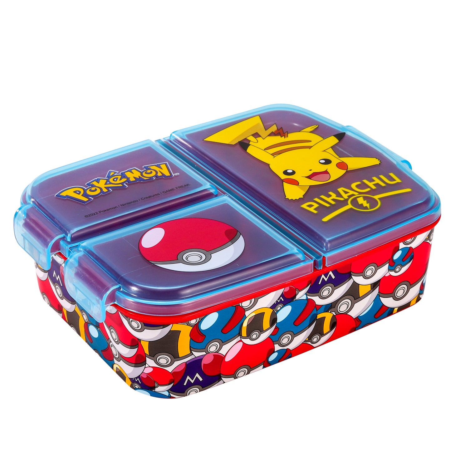 PoKéMoN Kids Childrens Multi Compartment Rectangular School Travel Lunch Food Box Sandwich Bento Container, BPA Free