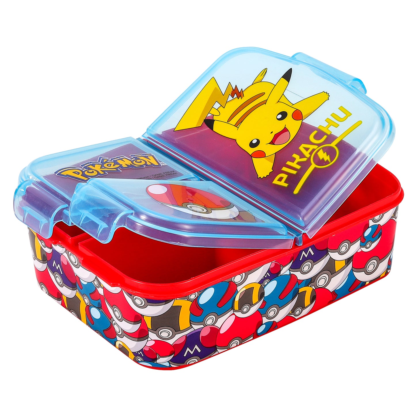 PoKéMoN Kids Childrens Multi Compartment Rectangular School Travel Lunch Food Box Sandwich Bento Container, BPA Free