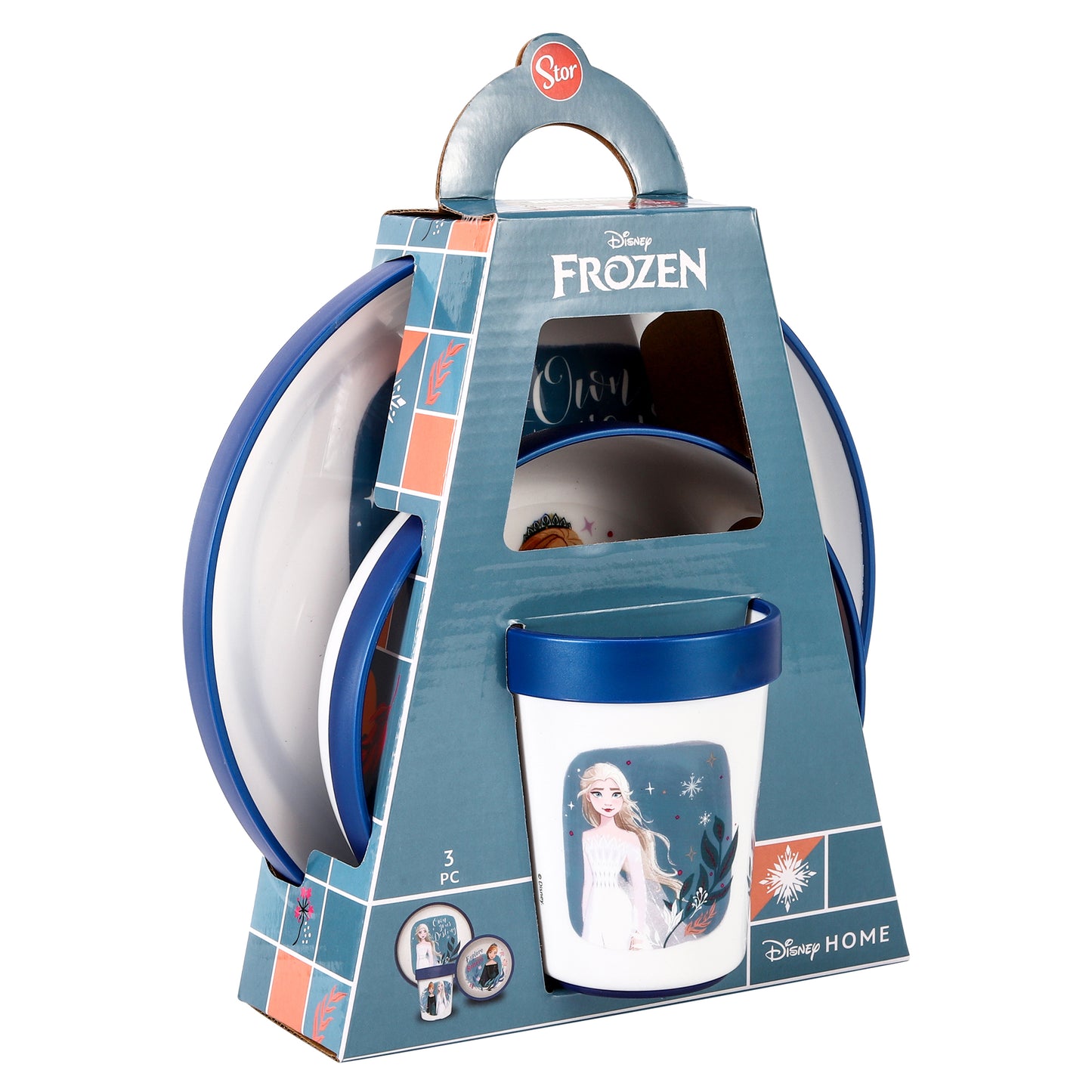 Frozen 3pcs Bicolor Premium Kids Dinner Tableware Set Plate, Bowl & Tumbler, BPA Free