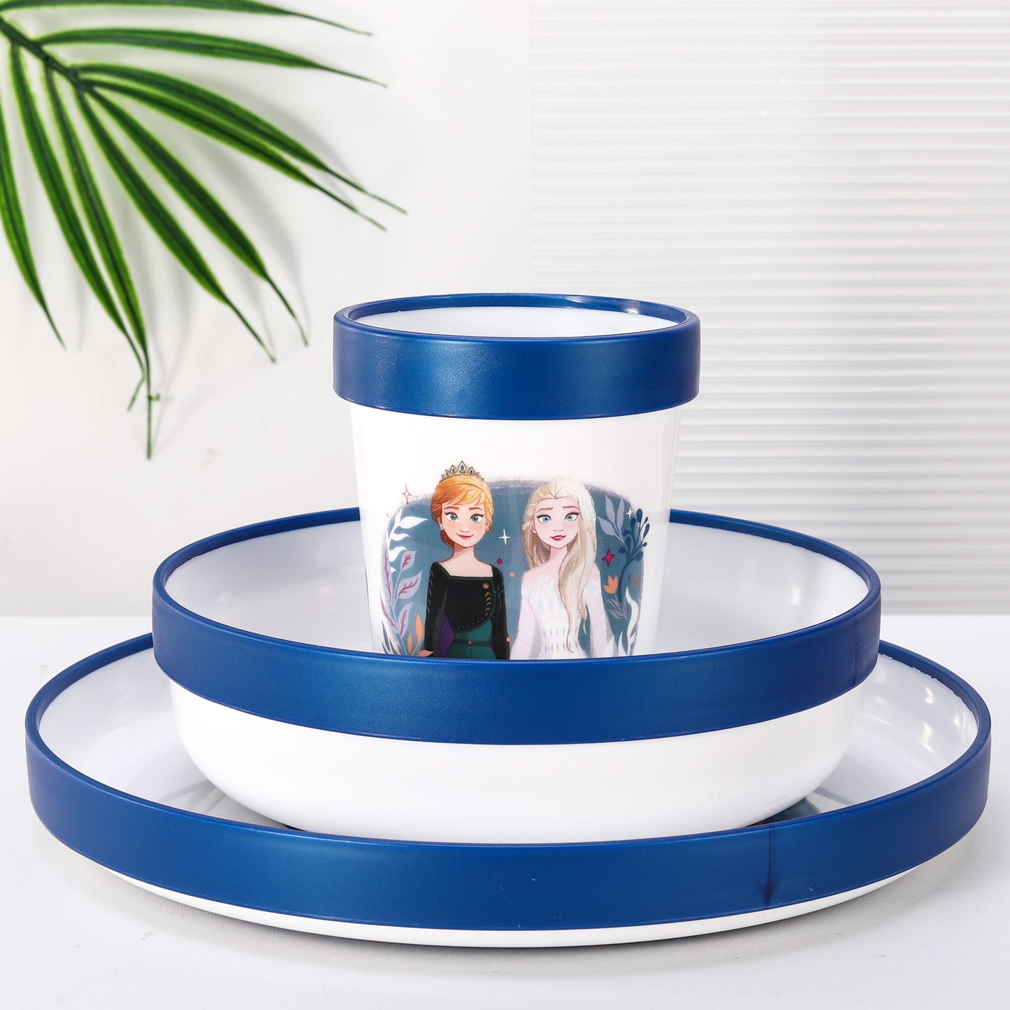 Frozen 3pcs Bicolor Premium Kids Dinner Tableware Set Plate, Bowl & Tumbler, BPA Free