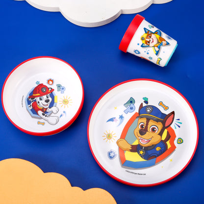 Paw Patrol 3pcs Bicolor Premium Kids Dinner Tableware Set Plate, Bowl & Tumbler, BPA Free