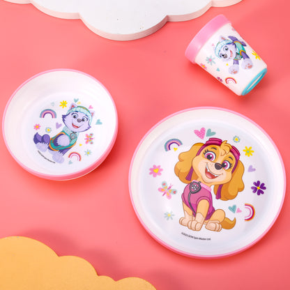 Paw Patrol 3pcs Bicolor Premium Kids Dinner Tableware Set Plate, Bowl & Tumbler, BPA Free