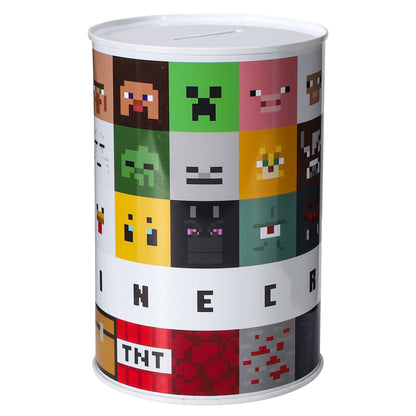 Minecraft Kids Money Piggy Bank Coin Saving Cash Tin Metal Box Boys Girls Multicolour