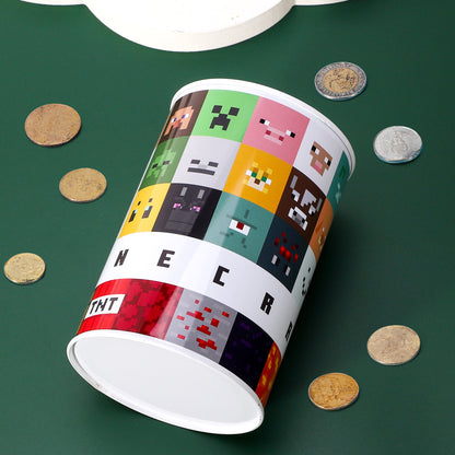 Minecraft Kids Money Piggy Bank Coin Saving Cash Tin Metal Box Boys Girls Multicolour