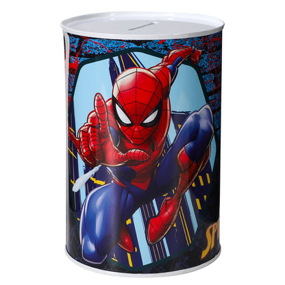 Spiderman Kids Money Piggy Bank Coin Saving Cash Tin Metal Box Boys Girls Multicolour