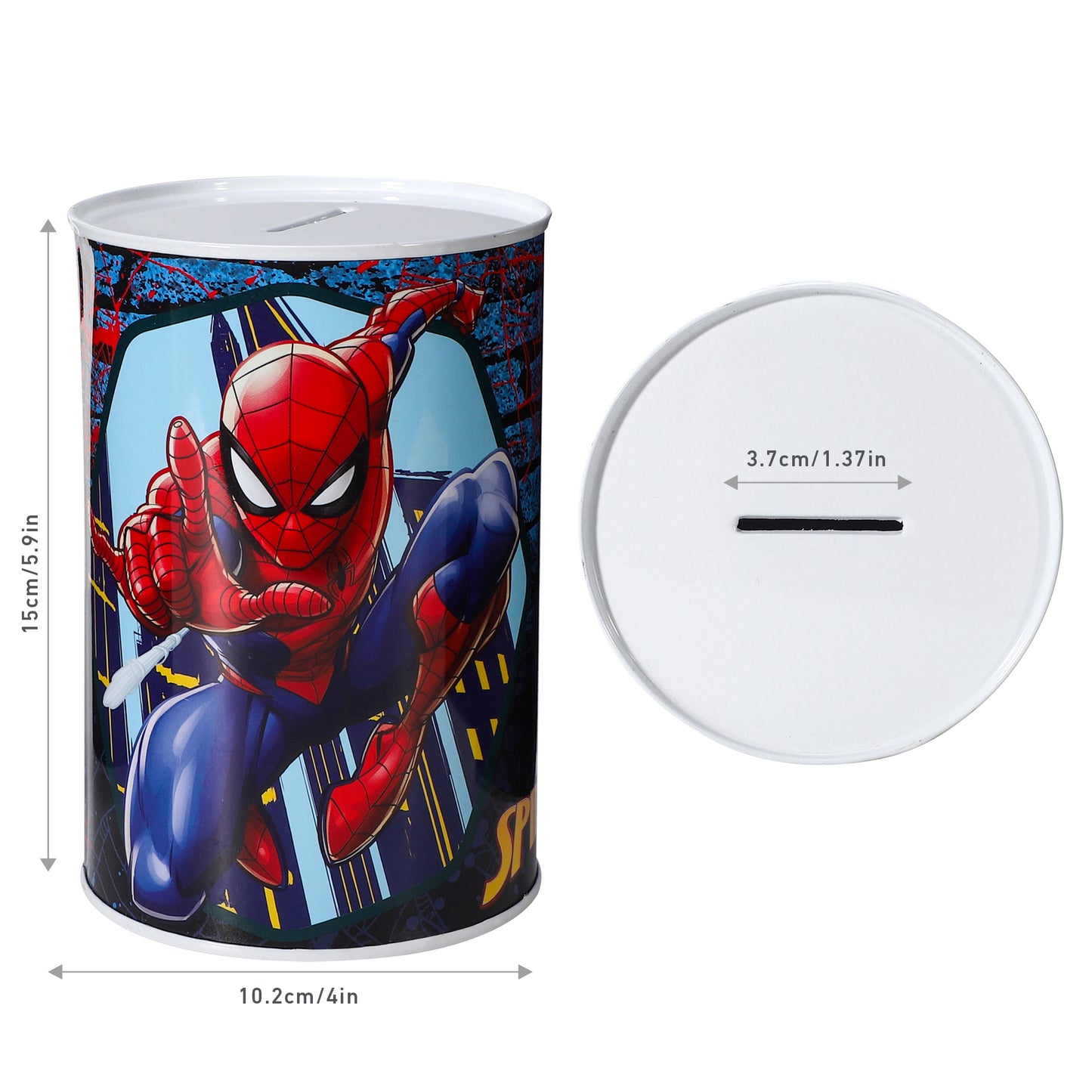 Spiderman Kids Money Piggy Bank Coin Saving Cash Tin Metal Box Boys Girls Multicolour