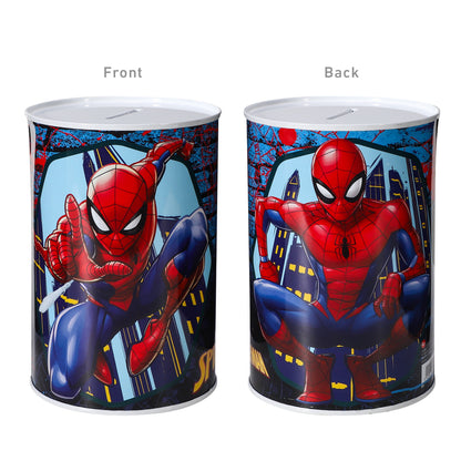 Spiderman Kids Money Piggy Bank Coin Saving Cash Tin Metal Box Boys Girls Multicolour