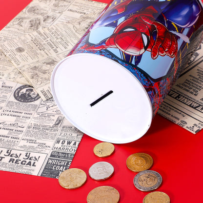 Spiderman Kids Money Piggy Bank Coin Saving Cash Tin Metal Box Boys Girls Multicolour