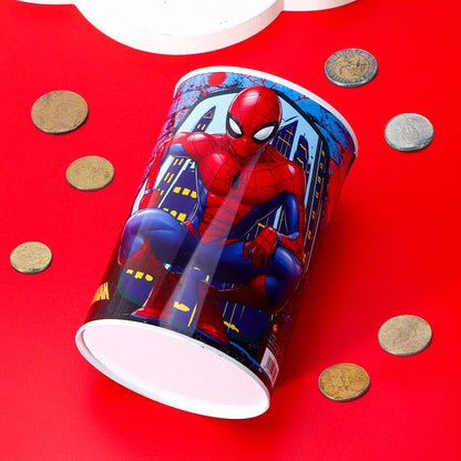 Spiderman Kids Money Piggy Bank Coin Saving Cash Tin Metal Box Boys Girls Multicolour