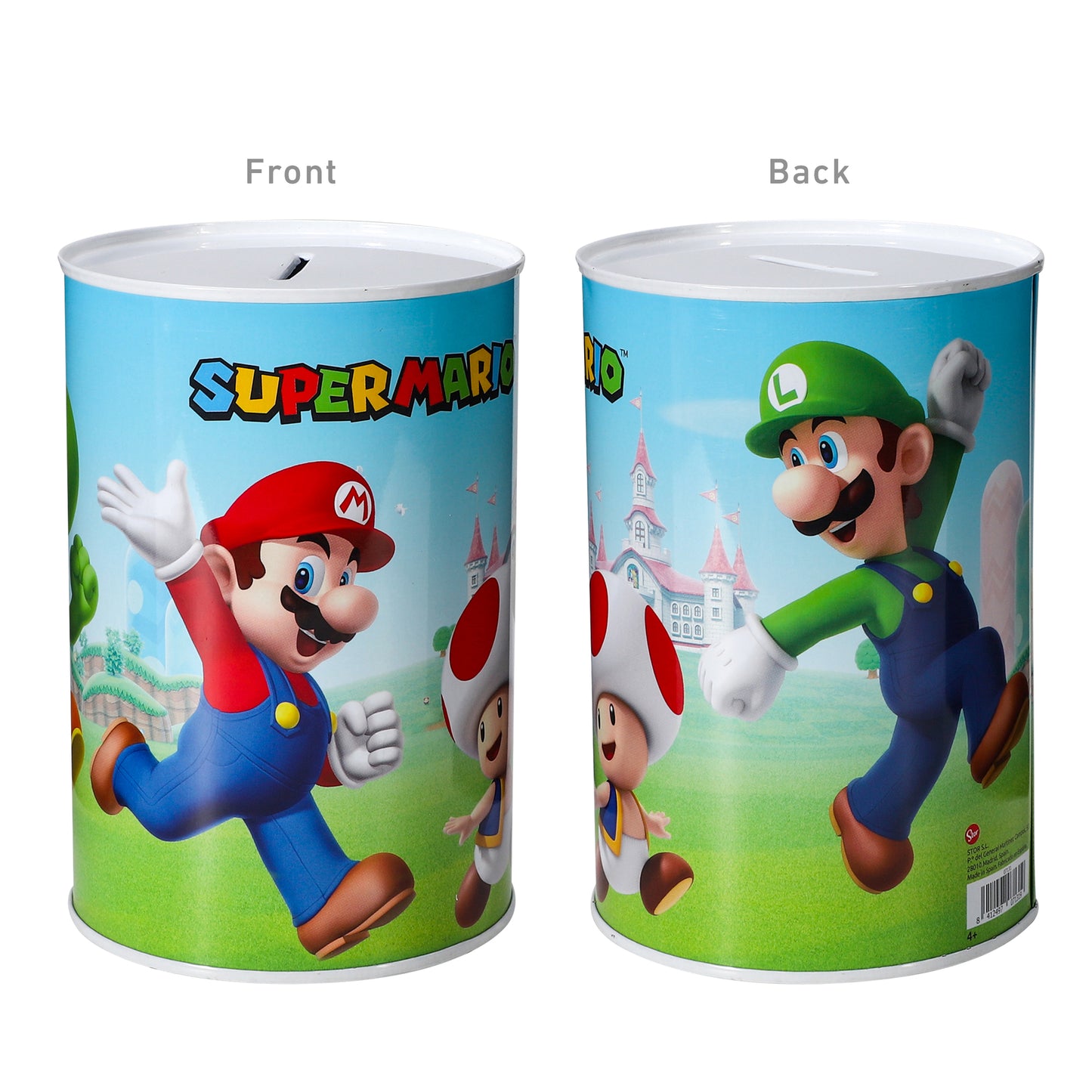 Super Mario Kids Money Piggy Bank Coin Saving Cash Tin Metal Box Boys Girls Multicolour