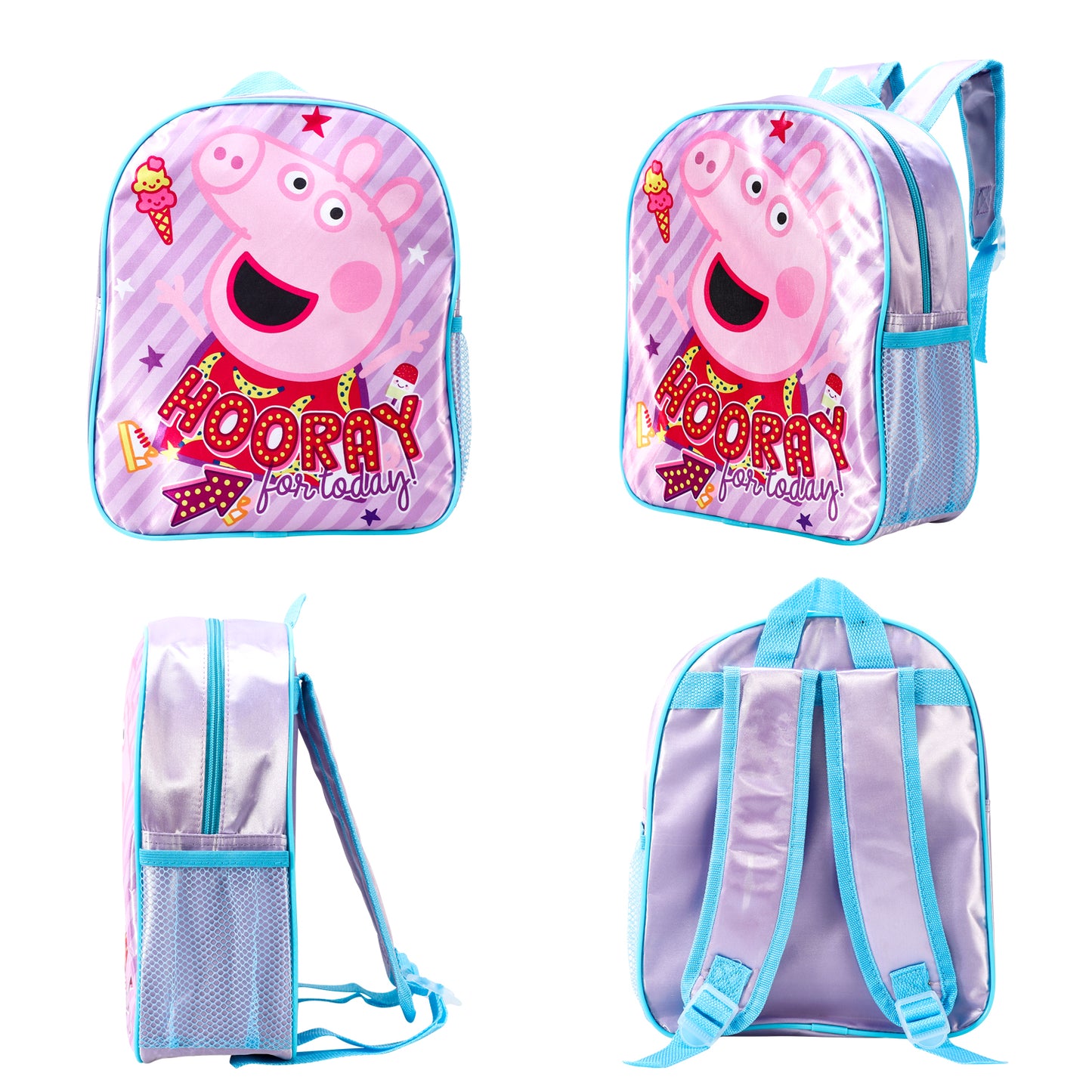 Peppa Pig Kids Childrens Premium Backpack School Rucksack Travel Bag Boys Girls with side mesh pocket