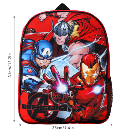 Marvel Avengers Kids Childrens Backpack School Rucksack Travel Bag Boys Girls with side mesh pocket Boys Girls