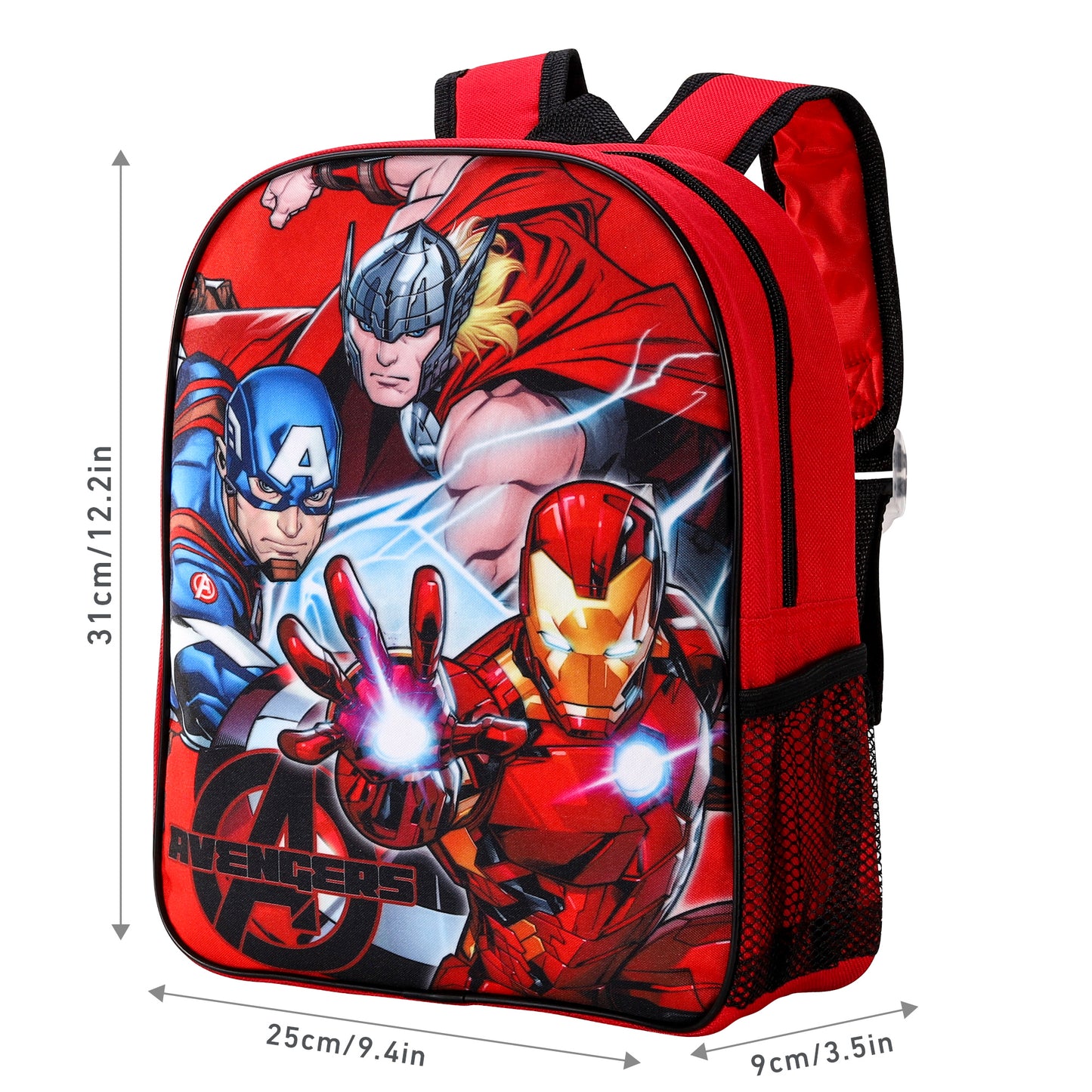 Marvel Avengers Kids Childrens Backpack School Rucksack Travel Bag Boys Girls with side mesh pocket Boys Girls