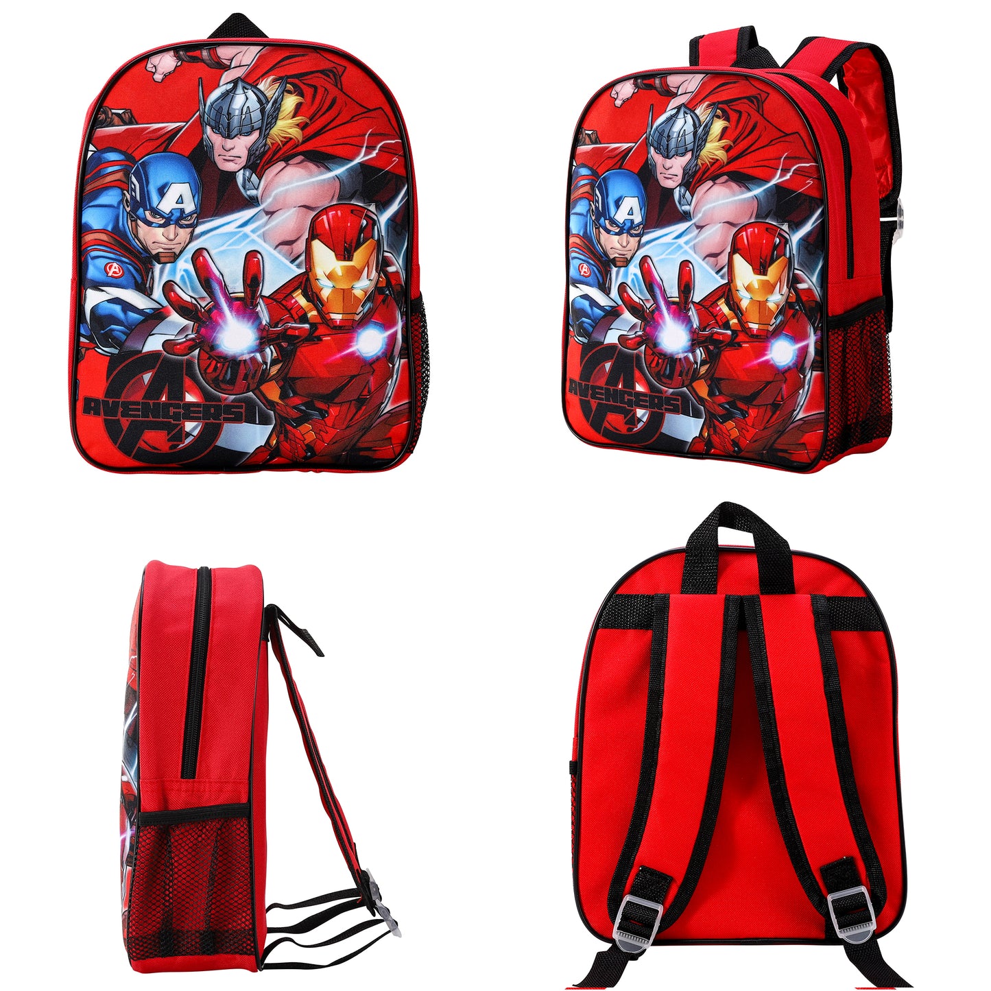 Marvel Avengers Kids Childrens Backpack School Rucksack Travel Bag Boys Girls with side mesh pocket Boys Girls