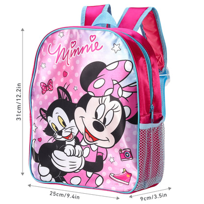 Disney Minnie Mouse Kids Childrens Backpack School Rucksack Travel Bag Boys Girls with side mesh pocket Boys Girls
