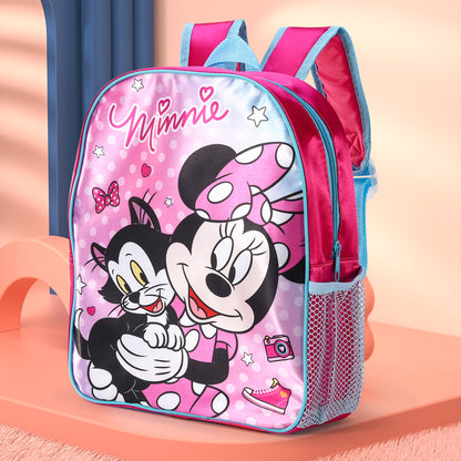 Disney Minnie Mouse Kids Childrens Backpack School Rucksack Travel Bag Boys Girls with side mesh pocket Boys Girls