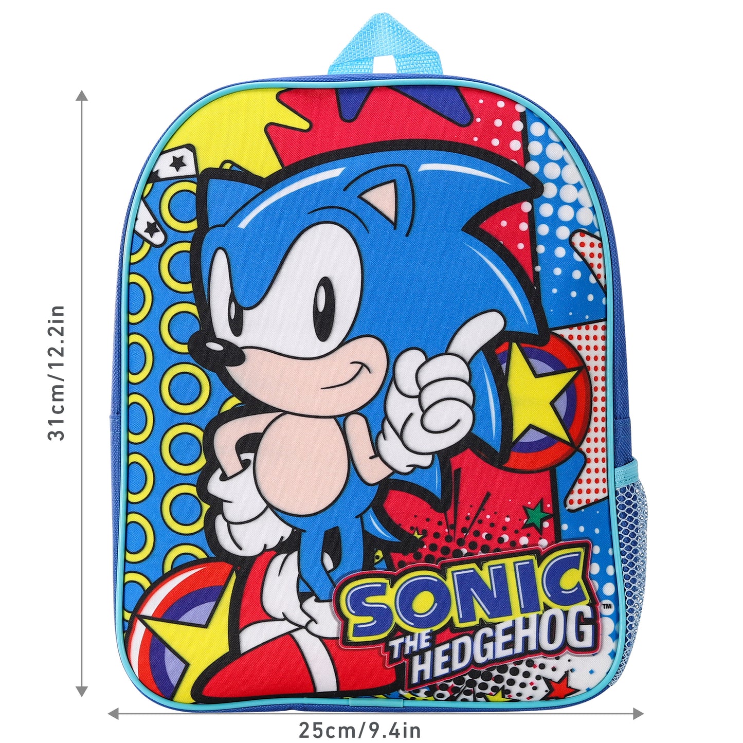 Sonic the Hedgehog Kids Childrens Backpack School Rucksack Travel Bag Boys Girls with side mesh pocket Boys Girls