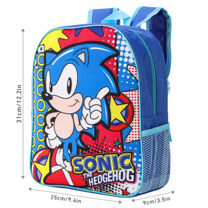 Sonic the Hedgehog Kids Childrens Backpack School Rucksack Travel Bag Boys Girls with side mesh pocket Boys Girls