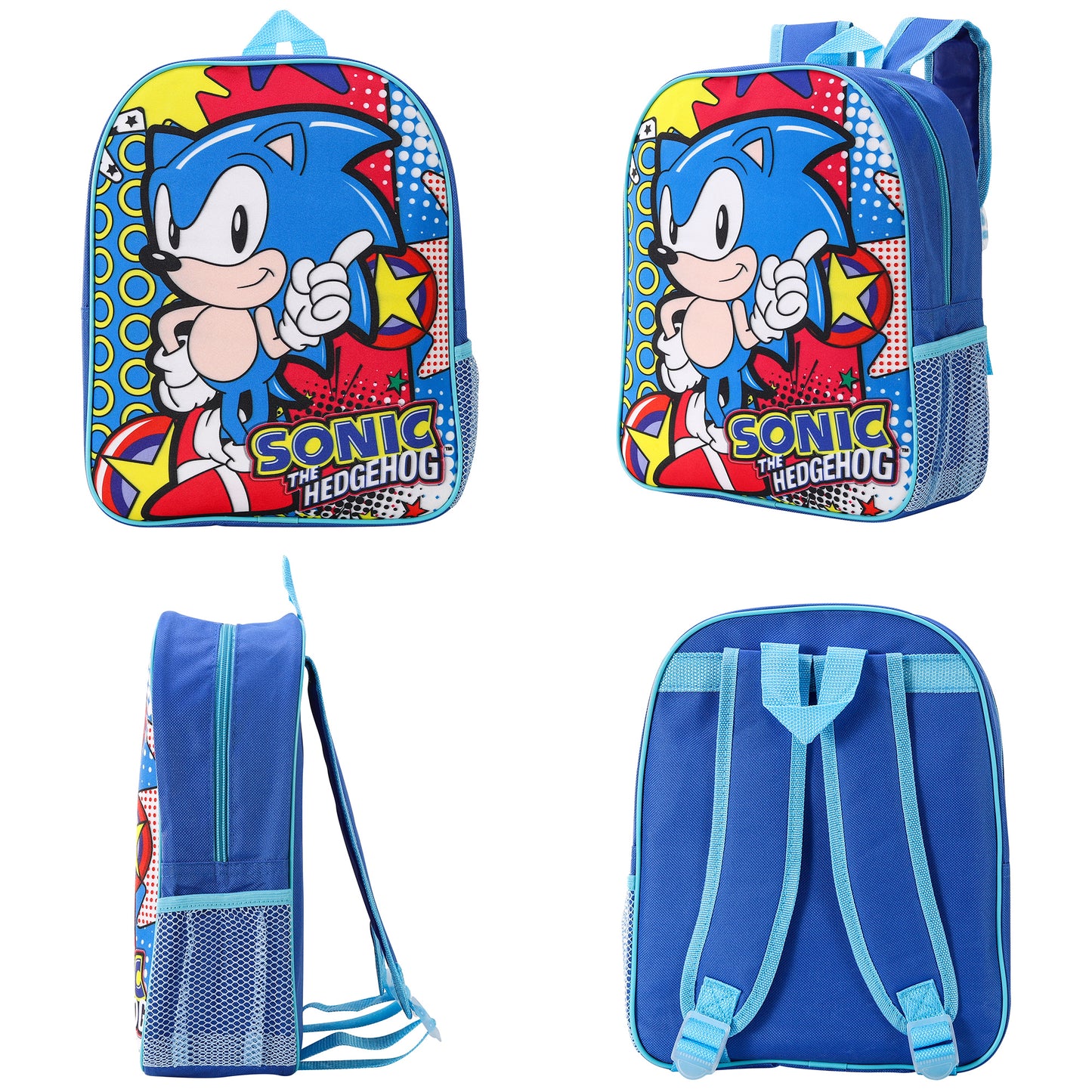 Sonic the Hedgehog Kids Childrens Backpack School Rucksack Travel Bag Boys Girls with side mesh pocket Boys Girls