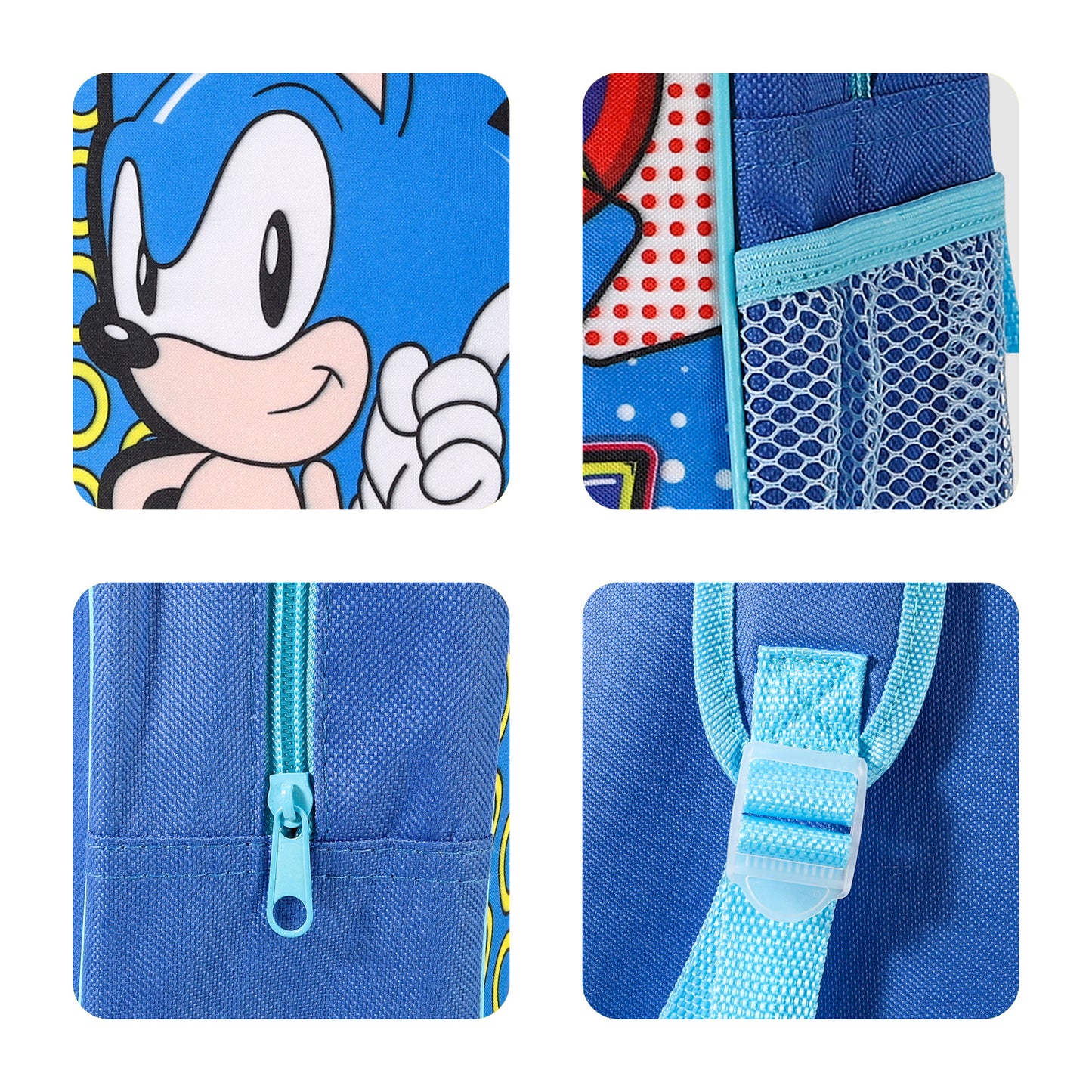 Sonic the Hedgehog Kids Childrens Backpack School Rucksack Travel Bag Boys Girls with side mesh pocket Boys Girls