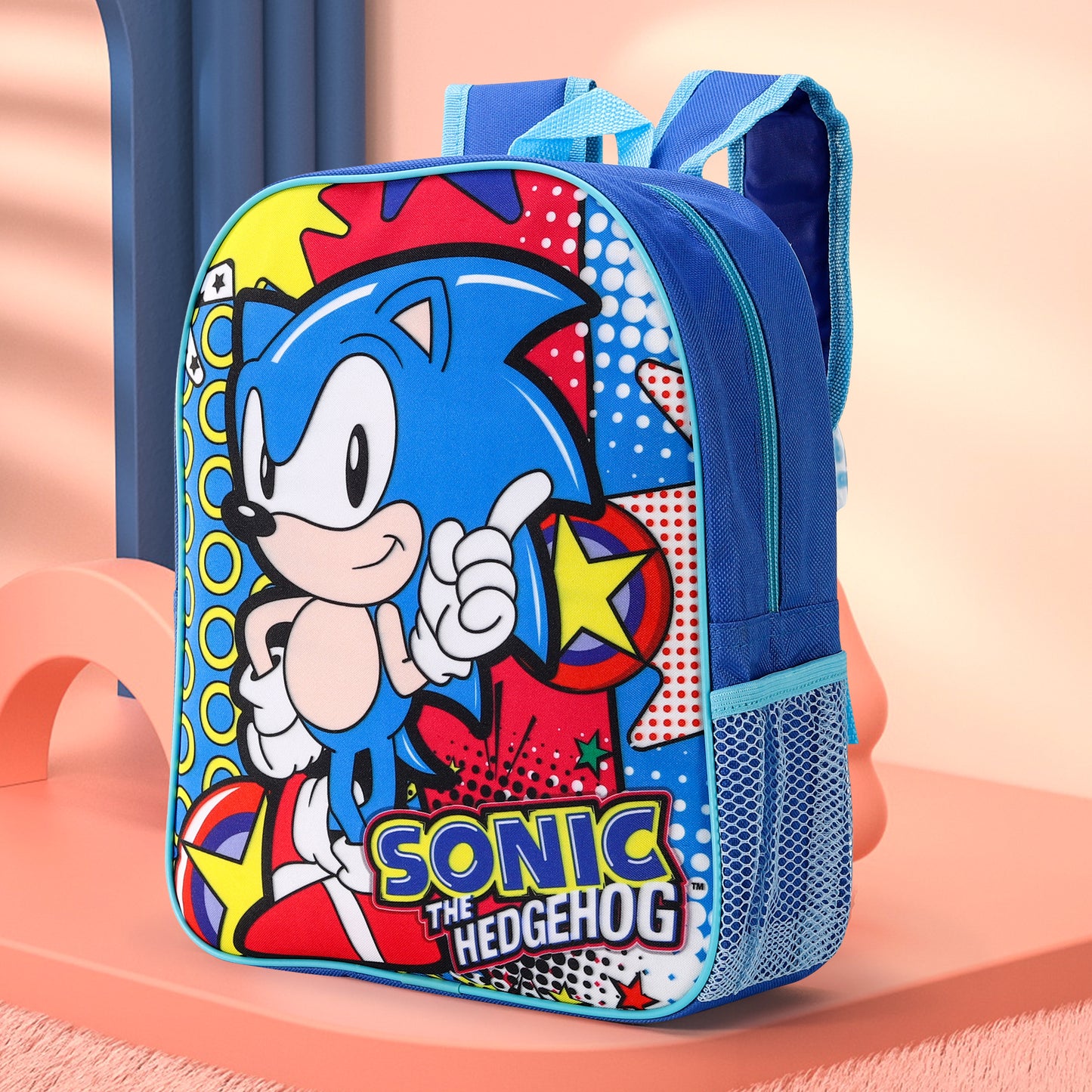 Sonic the Hedgehog Kids Childrens Backpack School Rucksack Travel Bag Boys Girls with side mesh pocket Boys Girls