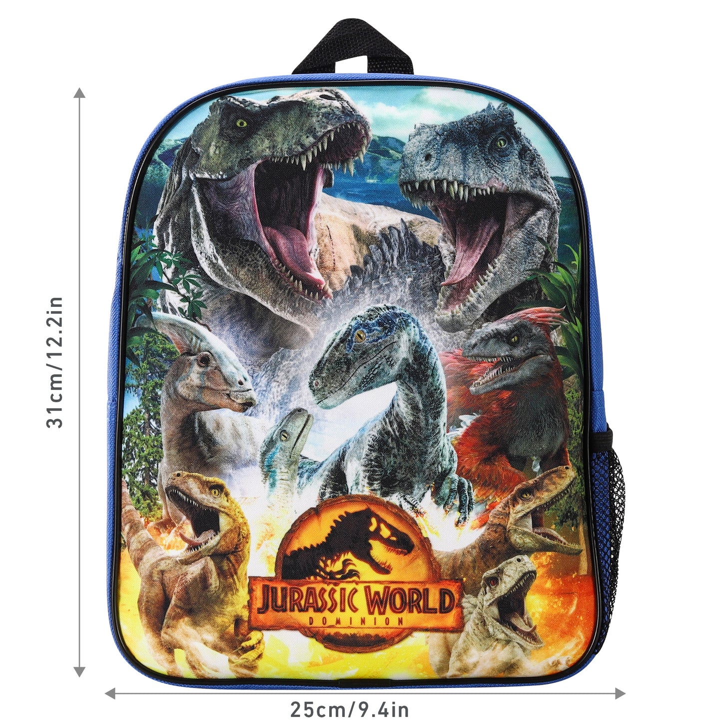 Jurassic World Kids Childrens Backpack School Rucksack Travel Bag Boys Girls with side mesh pocket Boys Girls