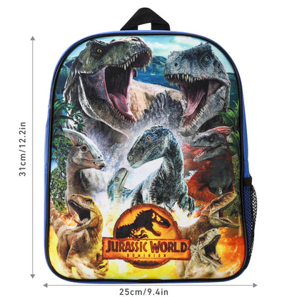 Jurassic World Kids Childrens Backpack School Rucksack Travel Bag Boys Girls with side mesh pocket Boys Girls
