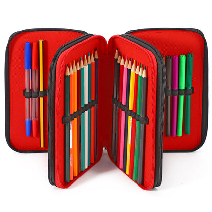 Spiderman 3 Tier Large Pencil Case Multi Compartment School Supplies Stationery Colouring Pens Pencils Sets