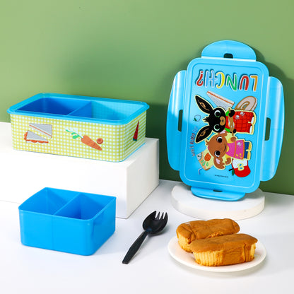 Bing Kids Rectangular Lunch Bento Food Box Container with Removable Compartments 1200ml Leak Proof, BPA Free