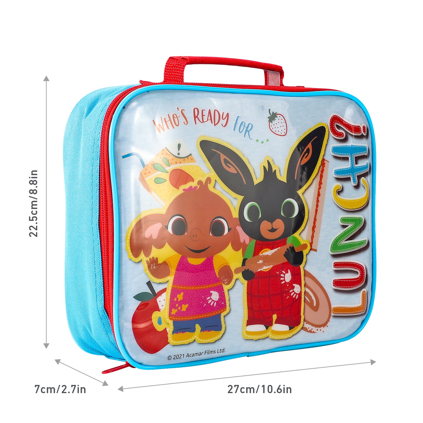 Bing Rectangular Insulated Lunch Box Bag for Boys and Girls, Perfect Size for Packing Hot or Cold Snacks for School and Travel, BPA Free