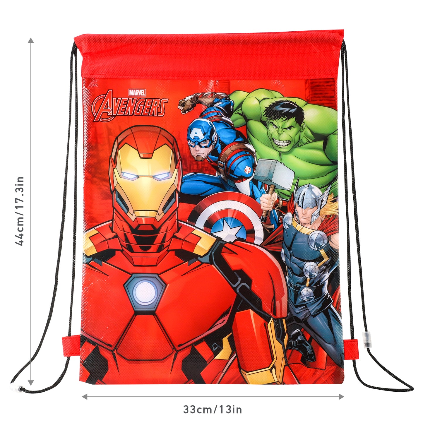 Avengers Kids Drawstring PE Swimming Football Sports Travel Gym School Bag Lightweight Multicolour