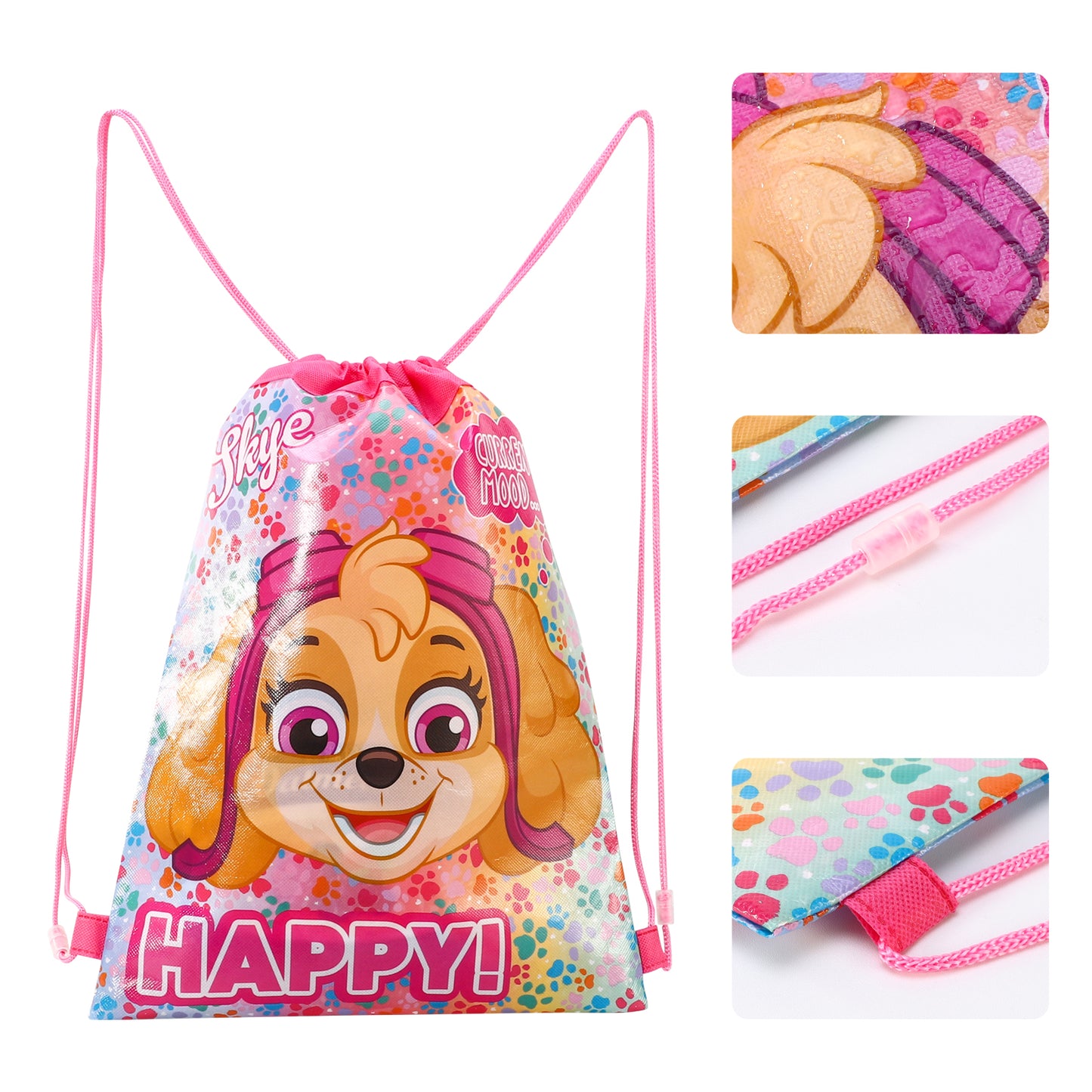 Paw Patrol Kids Drawstring PE Swimming Football Sports Travel Gym School Bag Lightweight Multicolour