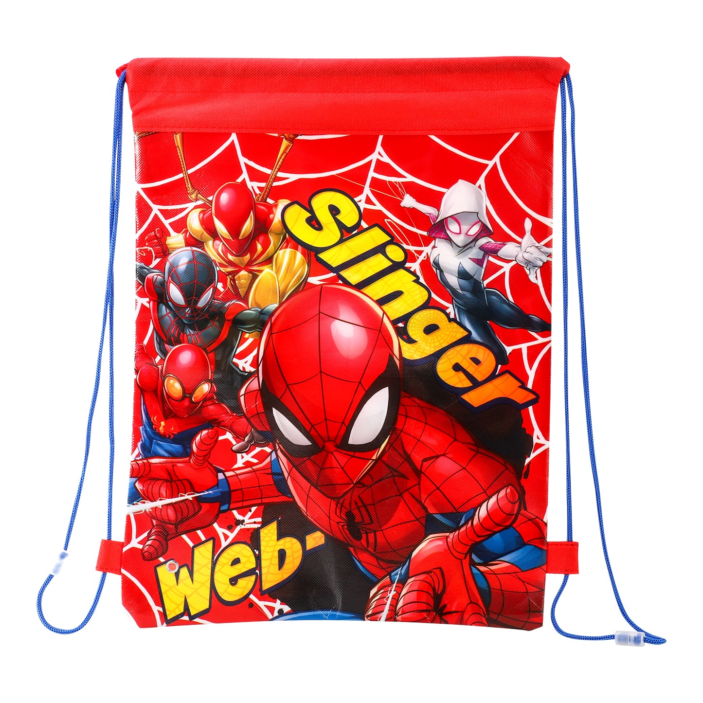 Spiderman Kids Drawstring PE Swimming Football Sports Travel Gym School Bag Lightweight Multicolour