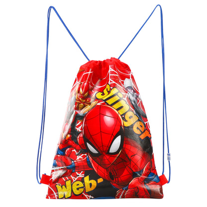 Spiderman Kids Drawstring PE Swimming Football Sports Travel Gym School Bag Lightweight Multicolour