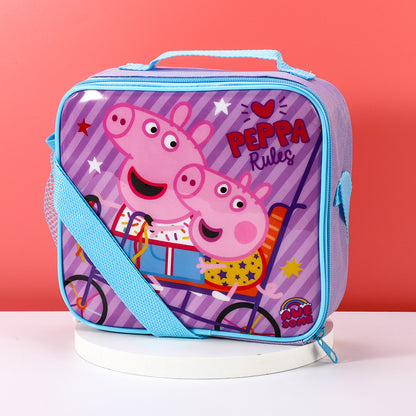 Peppa Pig Rectangular Insulated Lunch Box Bag for Boys and Girls, Perfect Size for Packing Hot or Cold Snacks for School and Travel, BPA Free