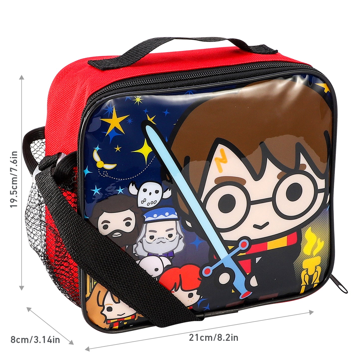 Harry Potter Rectangular Insulated Lunch Box Bag for Boys and Girls, Perfect Size for Packing Hot or Cold Snacks for School and Travel, BPA Free