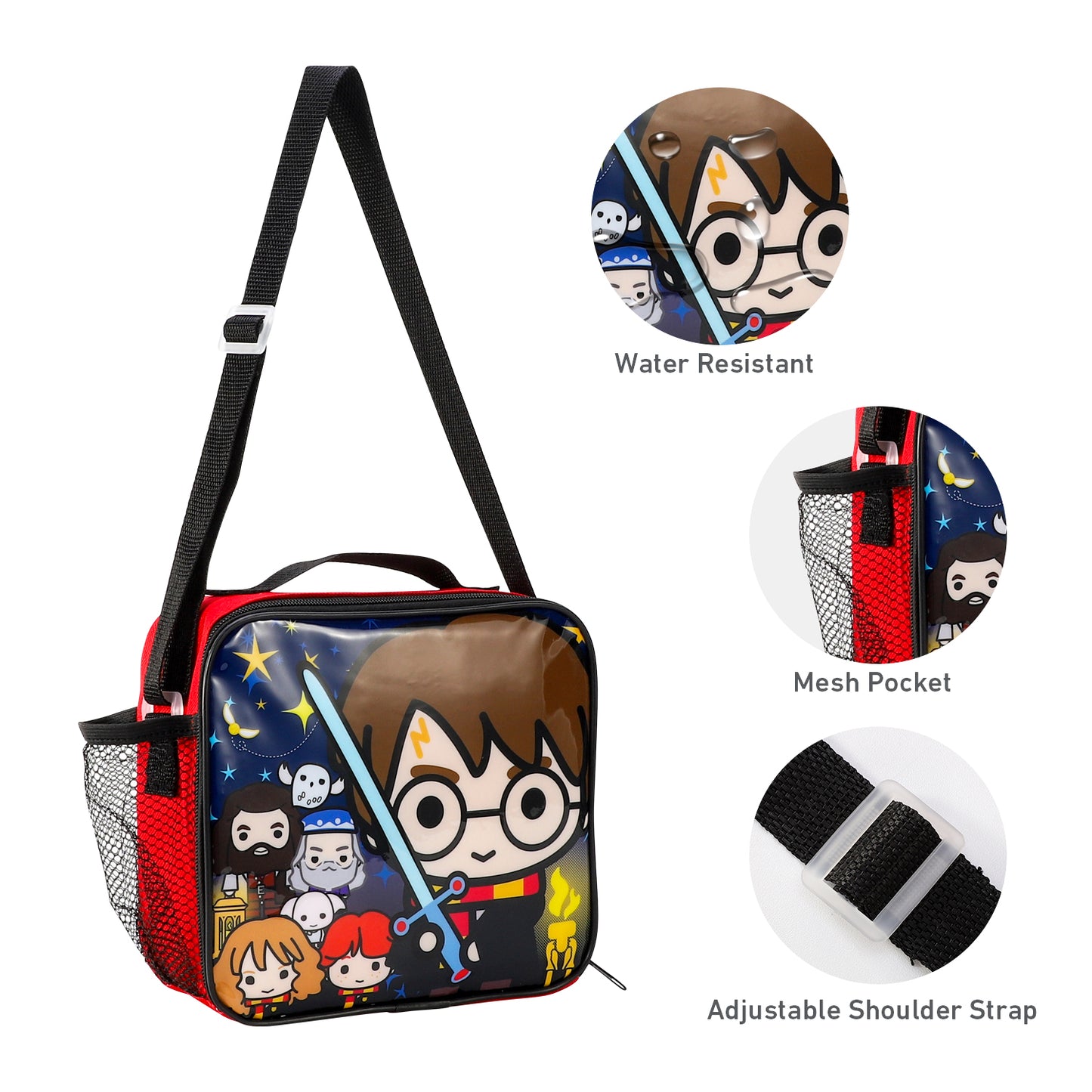 Harry Potter Rectangular Insulated Lunch Box Bag for Boys and Girls, Perfect Size for Packing Hot or Cold Snacks for School and Travel, BPA Free