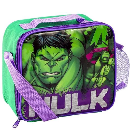 Hulk Rectangular Insulated Lunch Box Bag for Boys and Girls, Perfect Size for Packing Hot or Cold Snacks for School and Travel, BPA Free